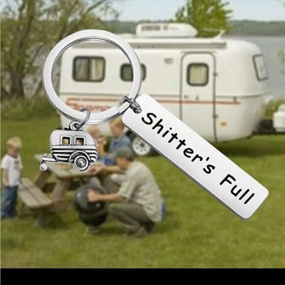Funny Happy Camper RV Key Chain - Picture 3 of 6